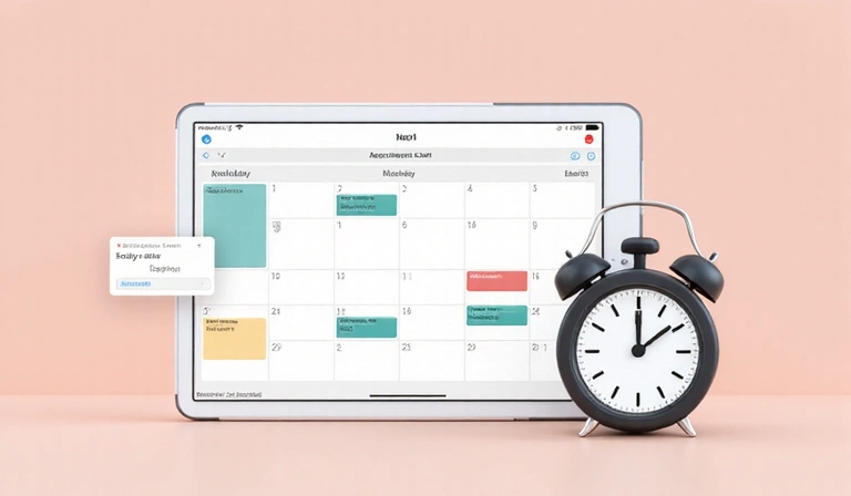 Imagen de un calendario organizado y una interfaz de reserva digital, sugiriendo facilidad para programar citas.